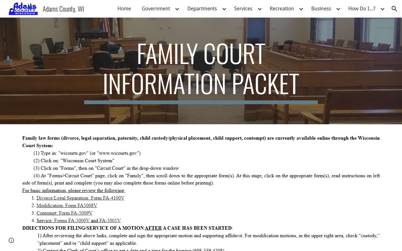Adams County Dissolution Of Marriage family court records