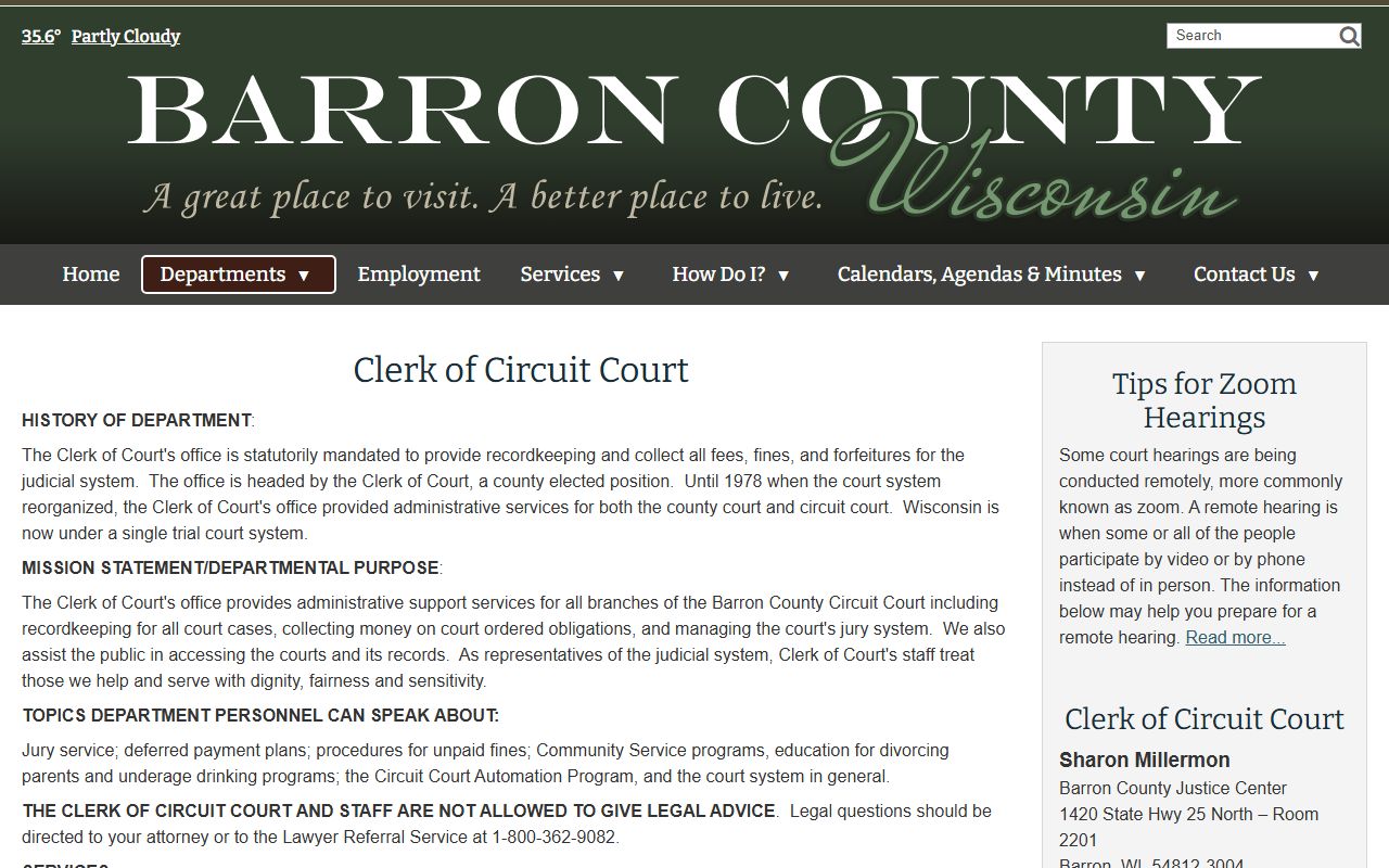 Barron County Dissolution Of Marriage clerk records