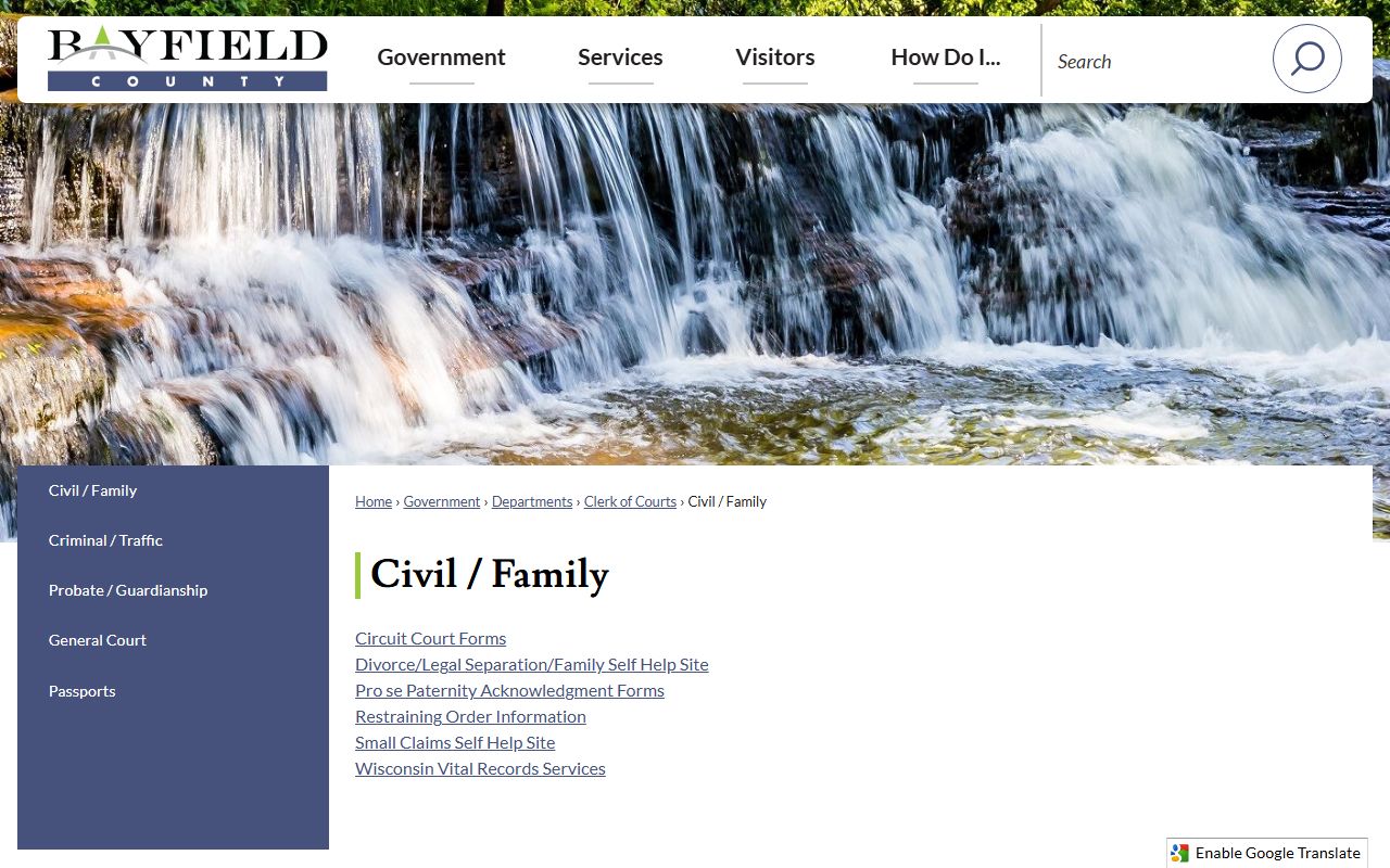Bayfield County Dissolution Of Marriage civil family records