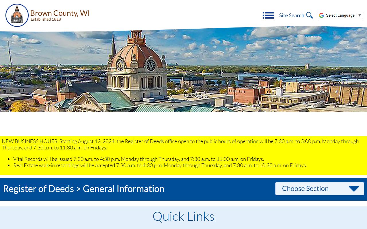 Green Bay Dissolution Of Marriage certificate records through Brown County register of deeds