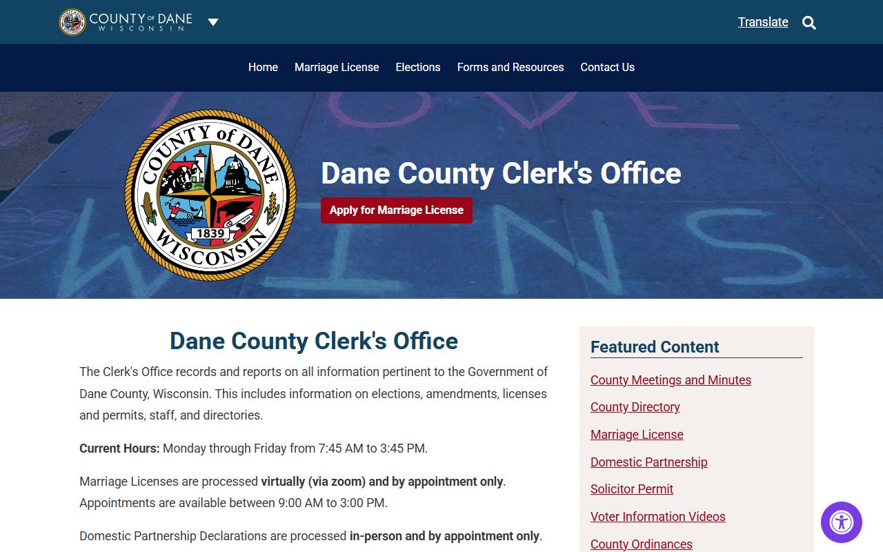 Madison Dissolution Of Marriage certificate records in Dane County