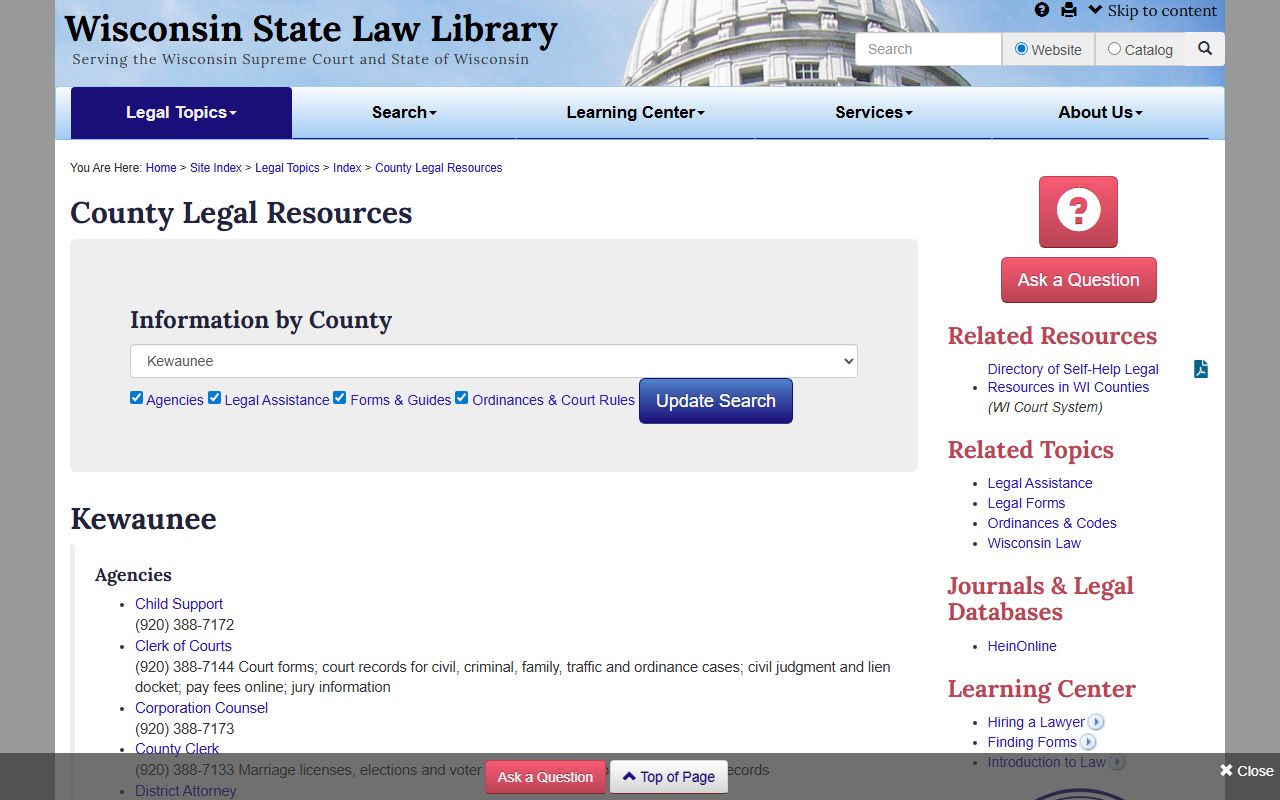 Kewaunee County Dissolution Of Marriage legal resources