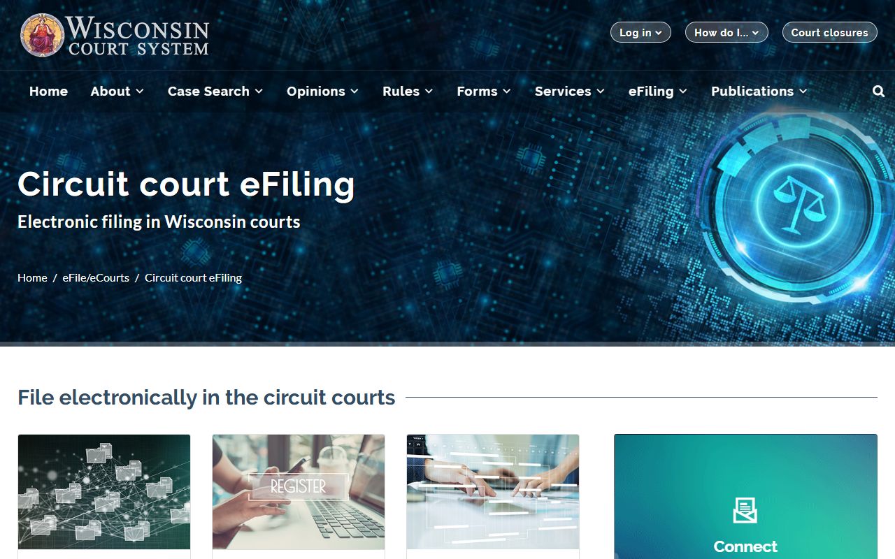 Wisconsin Dissolution Of Marriage electronic filing portal